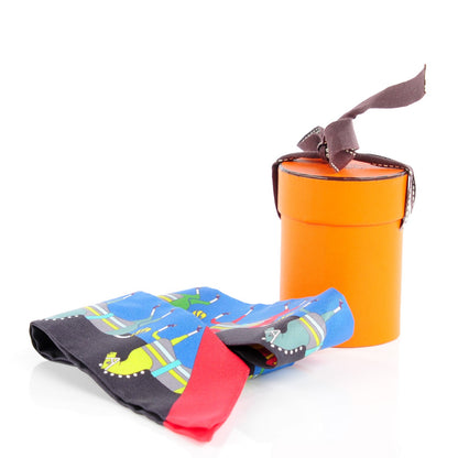 Hermes Silk Rocabar Twilly Bleu Noir Jaune 5 of 5
