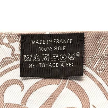 Hermes Silk Ex-Libris Twilly Beige White Caramel 3 of 4