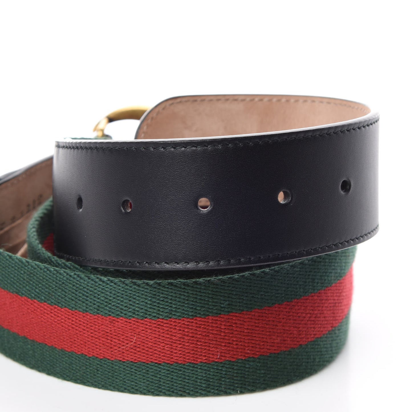 Nylon Calfskin Double G Web 40mm Belt 90 36 Green Red Black