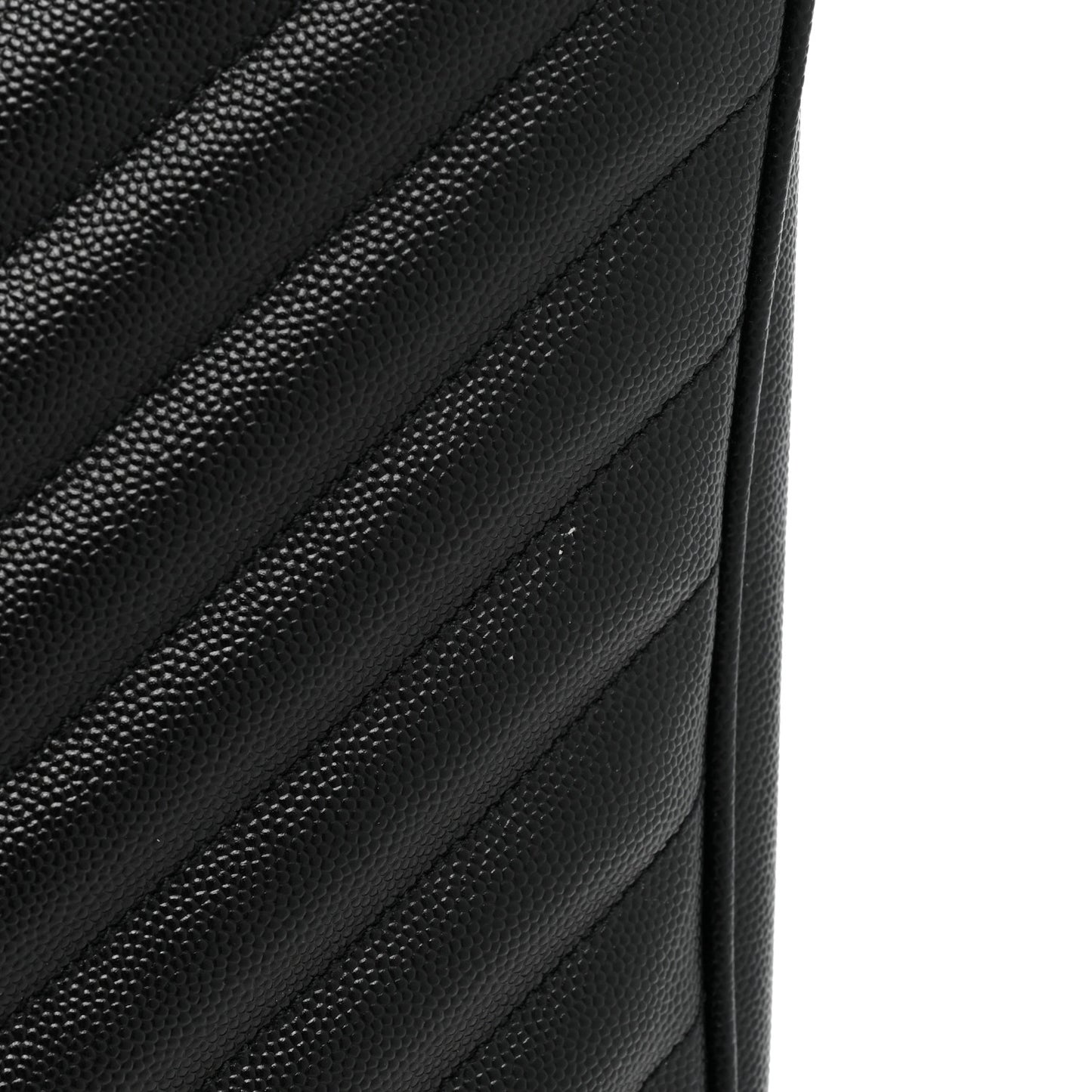 Grain De Poudre Matelasse Chevron Monogram Shopping Bag Black