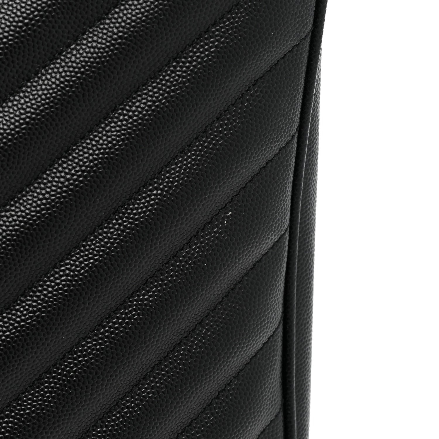 Saint Laurent Grain De Poudre Matelasse Chevron Monogram Shopping Bag Black 13 of 14