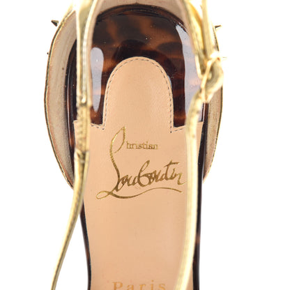 Christian Louboutin Patent Goldocross Spike 100 Pumps 37.5 Carmin 5 of 7
