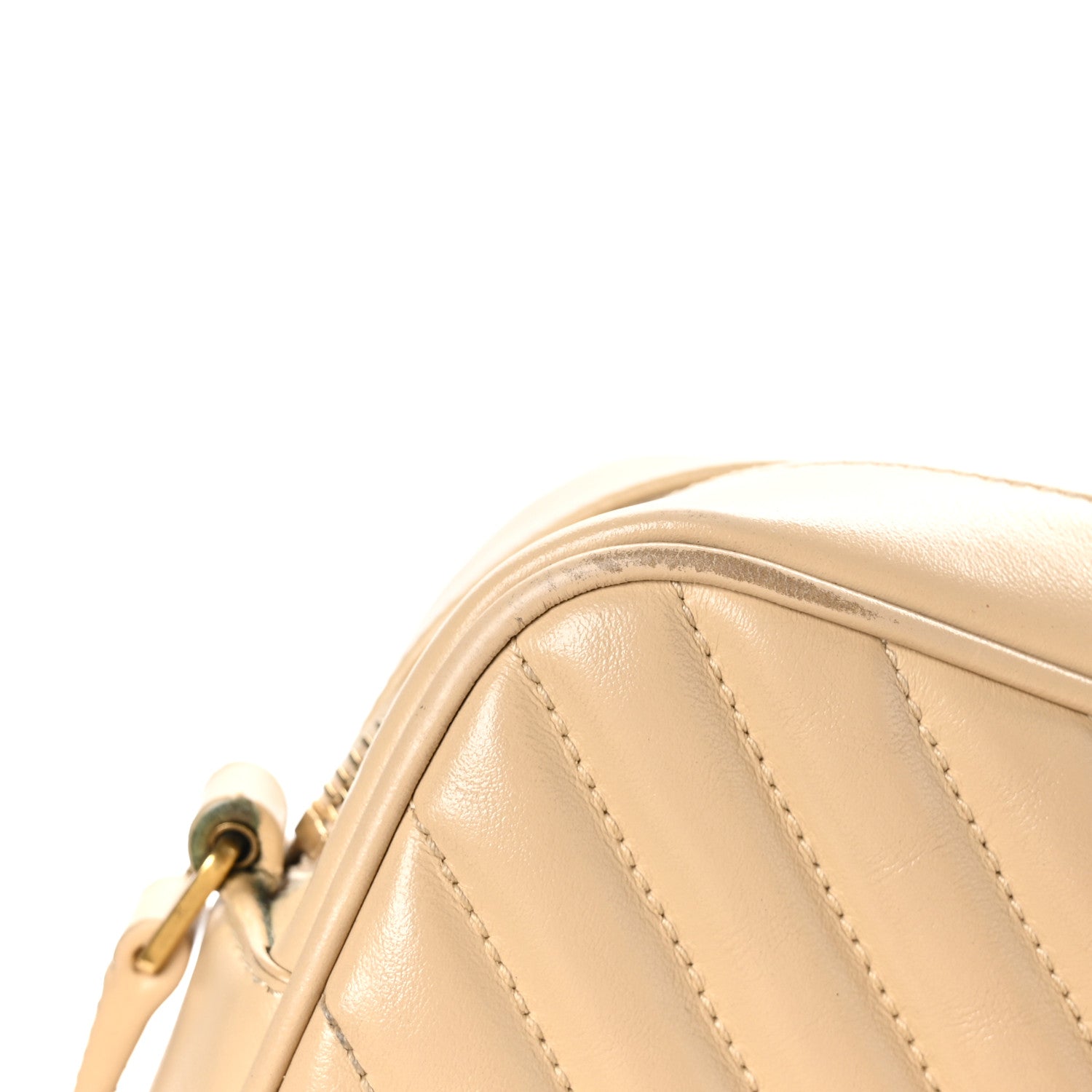 Saint Laurent Calfskin Matelasse Monogram Lou Camera Bag Dark Beige 14 of 19