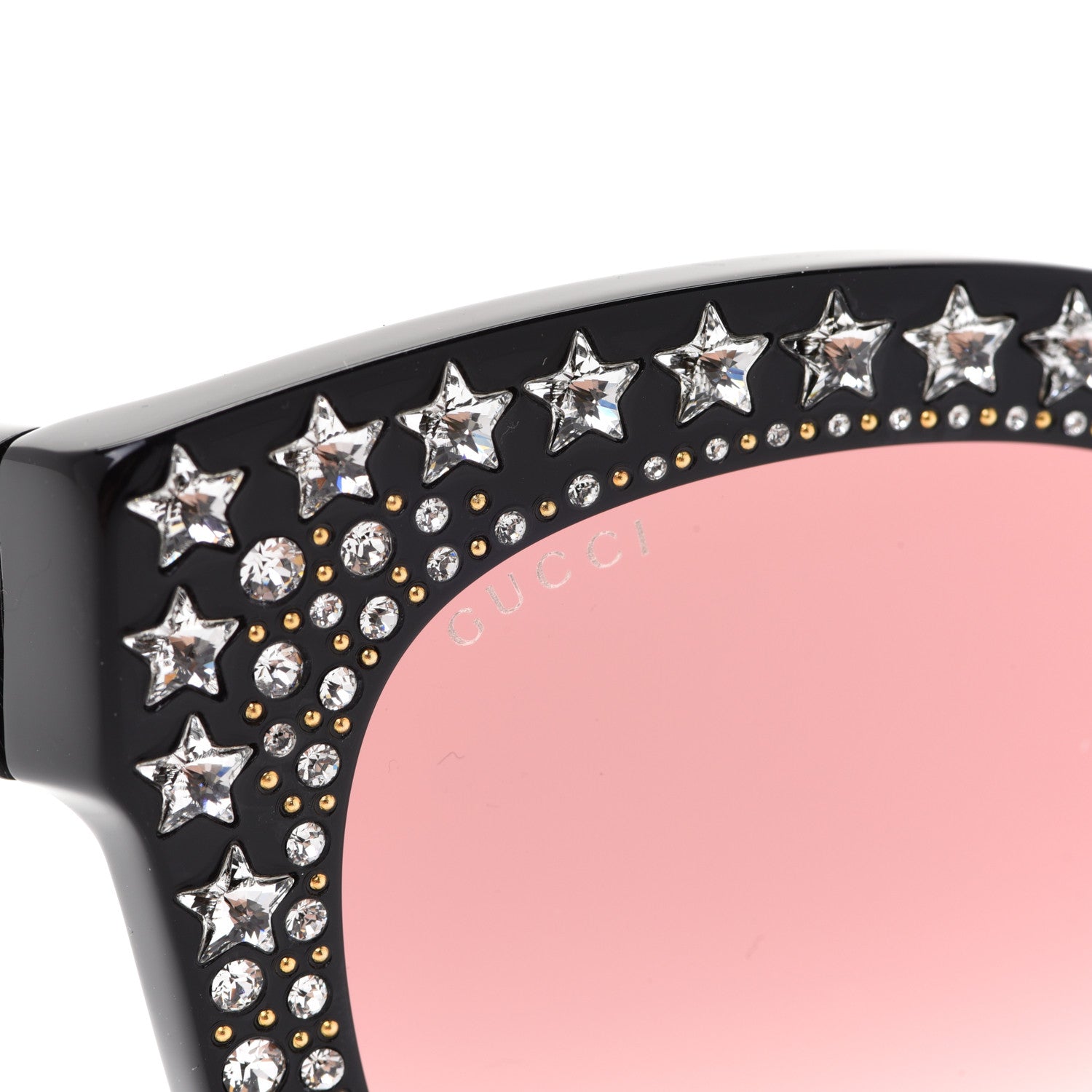 Gucci Acetate Stars Cat Eye Sunglasses GG0116S Black 7 of 8