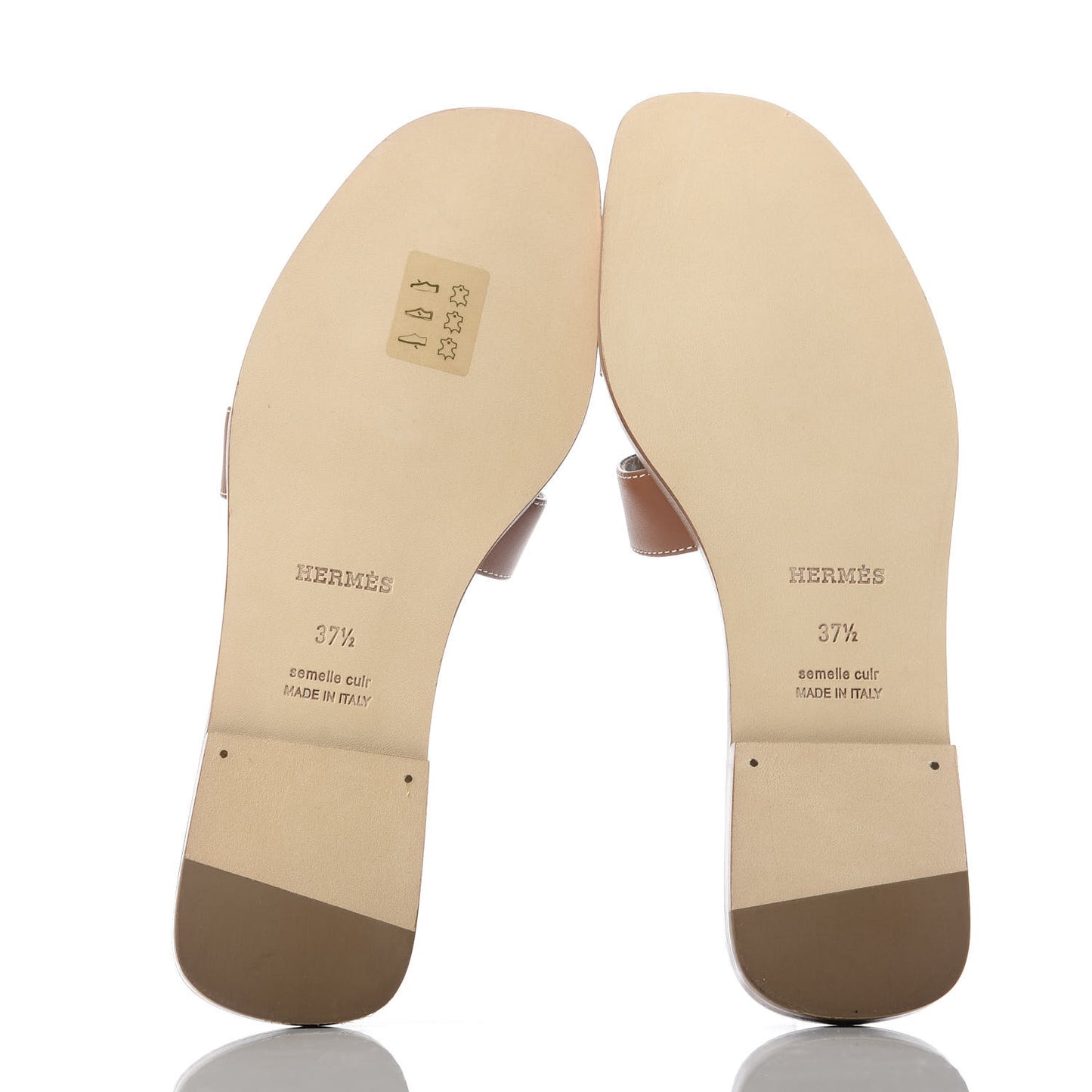 Box Calfskin Oran Sandals 37.5 Gold