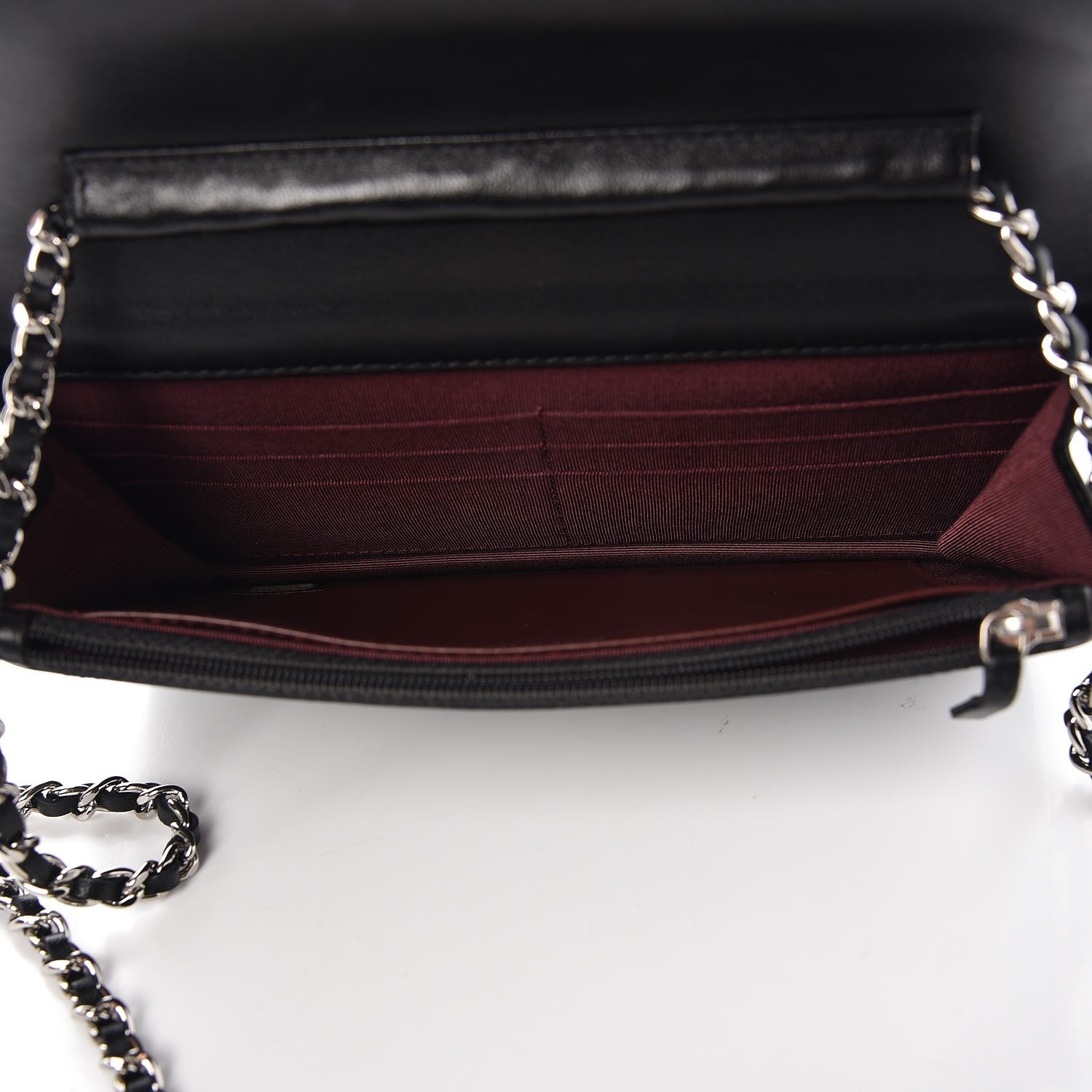 Chanel Lambskin Quilted Wallet On Chain WOC Black 5 of 8