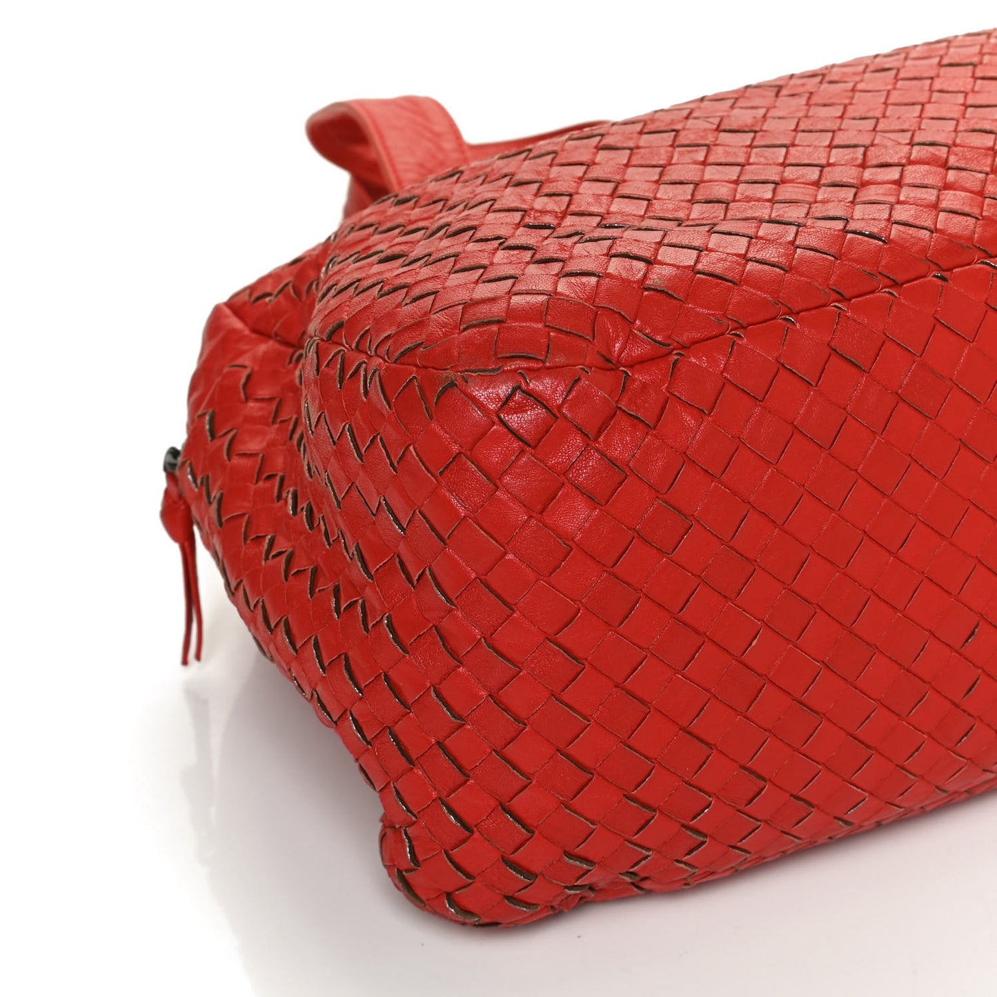 Nappa Intrecciato Shoulder Bag Red