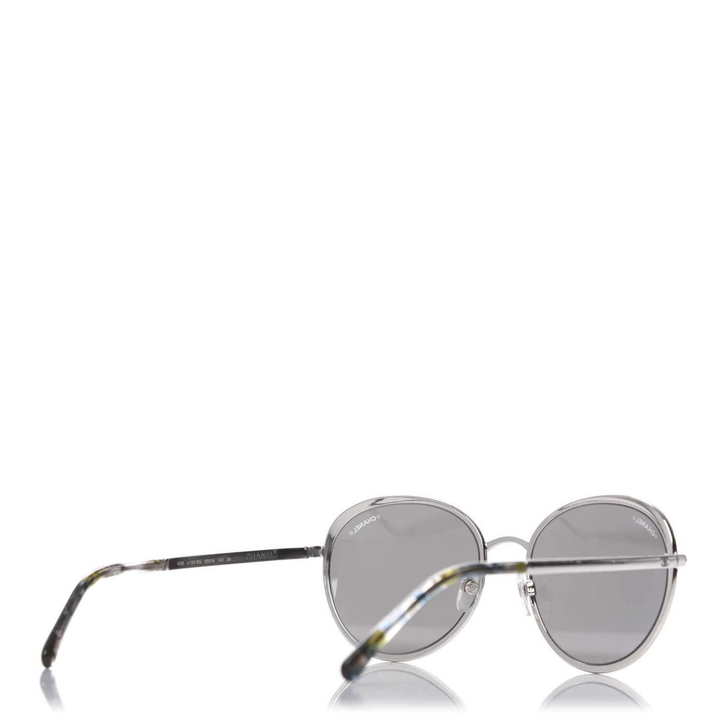 Round Spring Sunglasses 4206 Black Silver