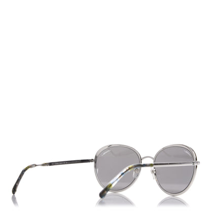 Chanel Round Spring Sunglasses 4206 Black Silver 4 of 8