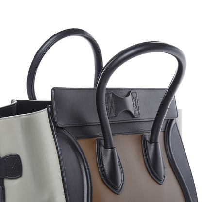 Celine Satin Calfskin Mini Tri-Color Luggage Dark Grey 10 of 19