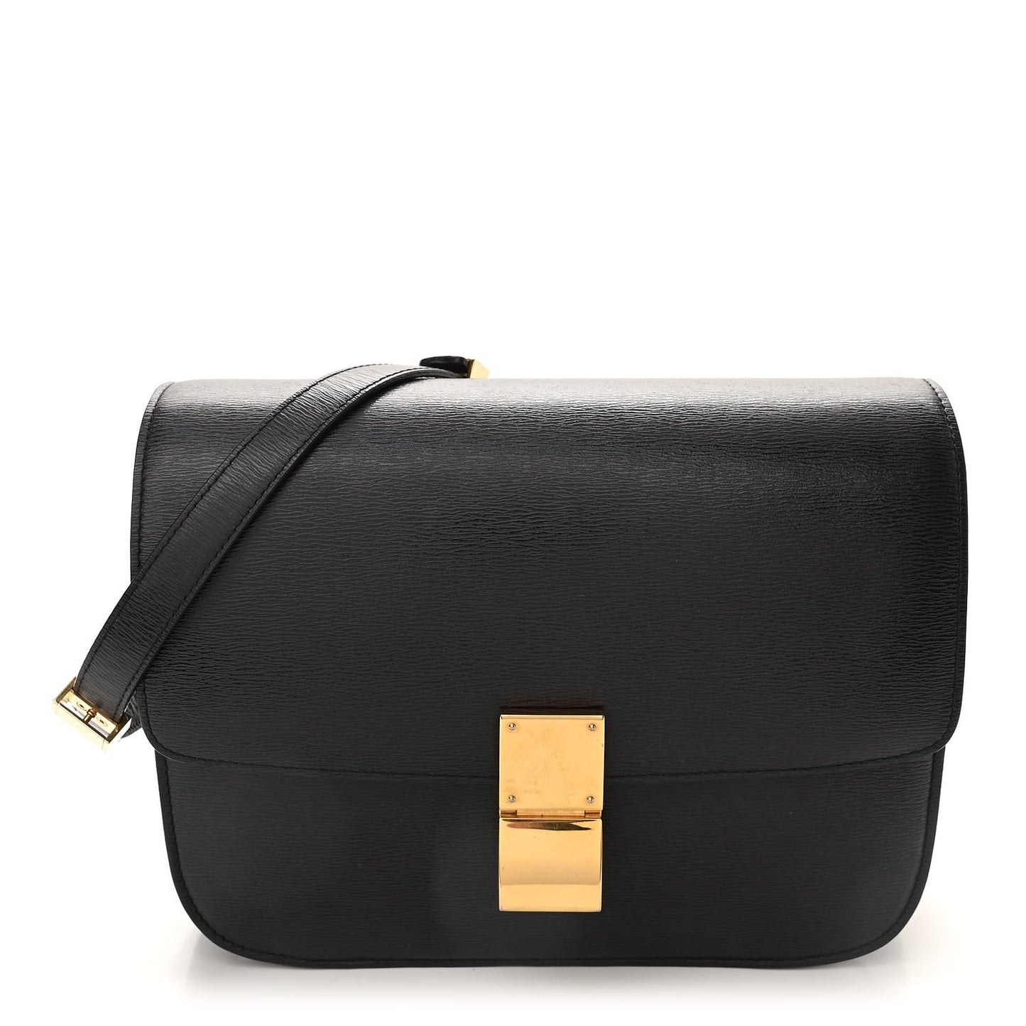 Liege Calfskin Medium Classic Box Flap Bag Black