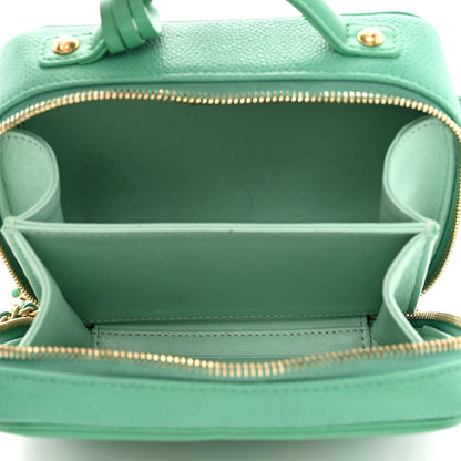 Chanel Caviar Quilted Small CC Filigree Vanity Case Green 4 of 11
