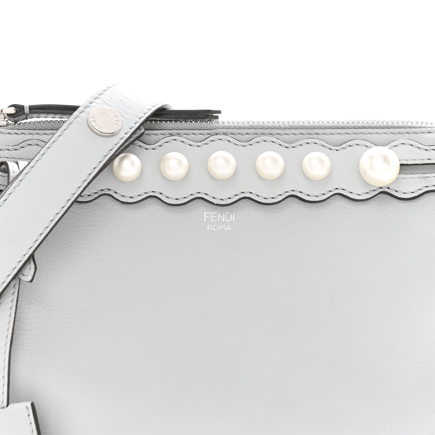 Vitello Dolce Pearl Scalloped Medium By The Way Boston Bag Grigio Perla