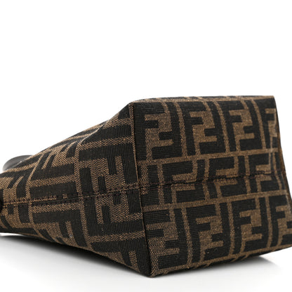 Fendi Fabric Jacquard Vitello Grace FF 1974 Mini Roll Tote Tobacco Moro Ebano 8 of 9
