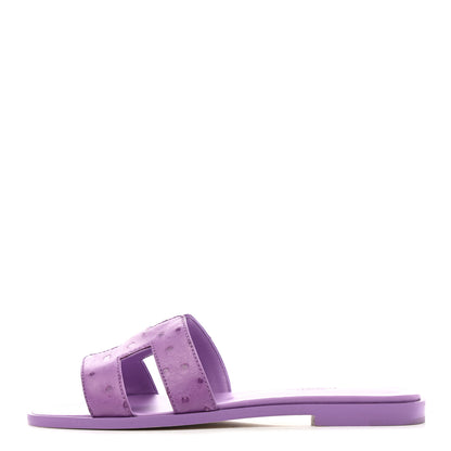 Hermes Ostrich Oran Sandals 36 Violet 1 of 9