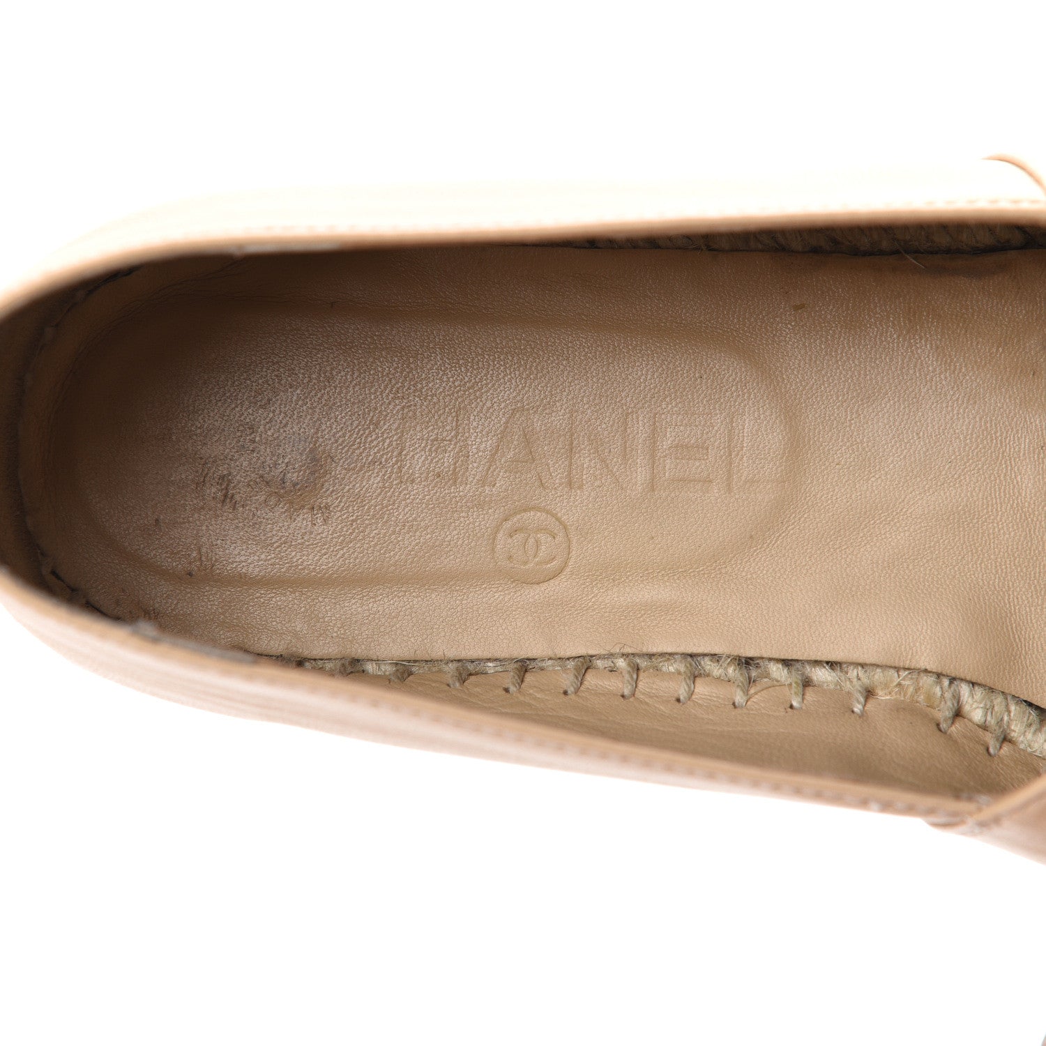 Chanel Lambskin CC Espadrilles 38 Beige Black 9 of 15