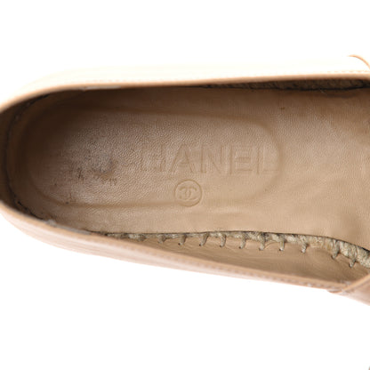 Chanel Lambskin CC Espadrilles 38 Beige Black 9 of 15