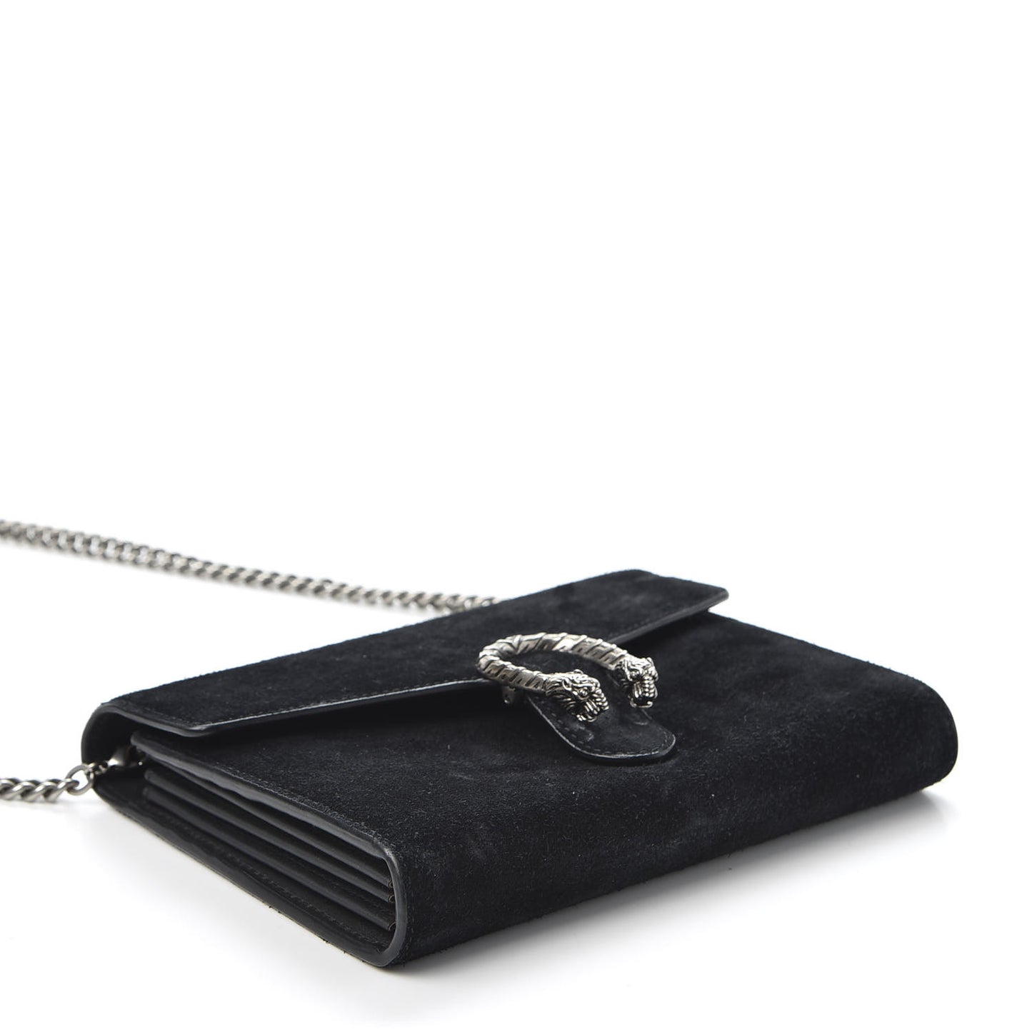 Suede Mini Dionysus Chain Wallet Black