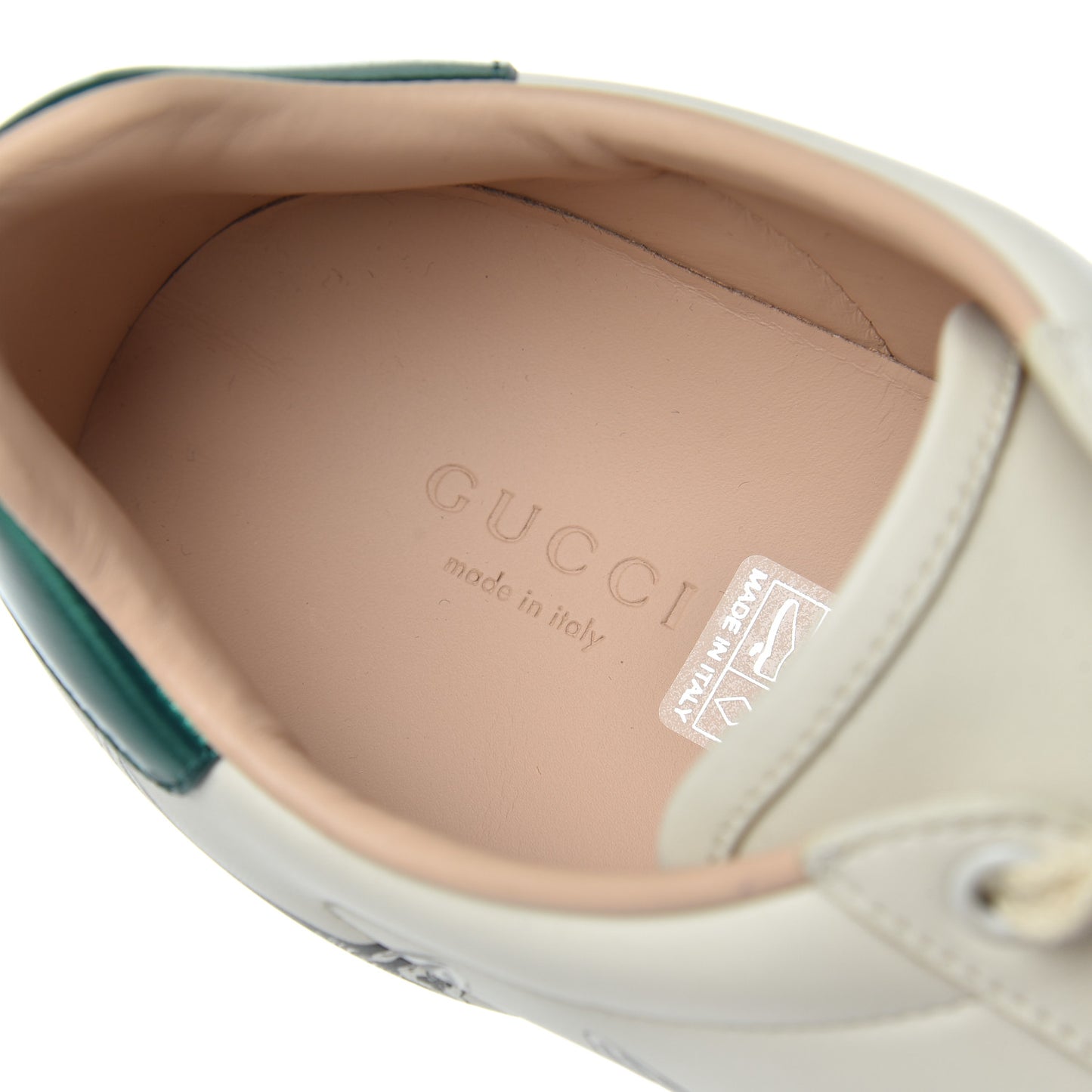 Calfskin Mystic Cat Print Womens Ace Sneakers 40 White