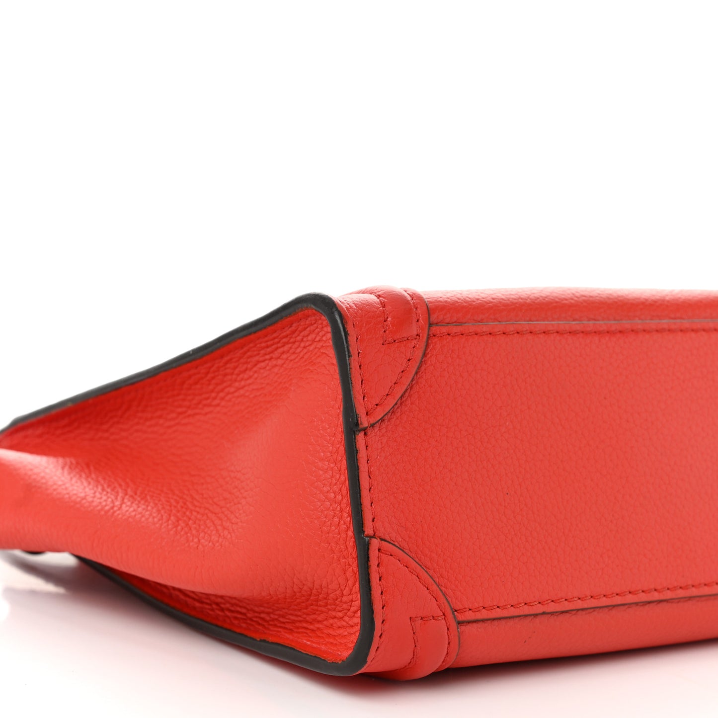 Drummed Calfskin Nano Luggage Vermillion
