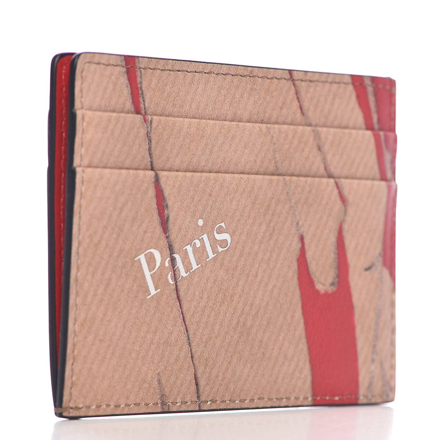 Christian Louboutin Calfskin Kios Kraft Print Card Holder Kraft 3 of 6