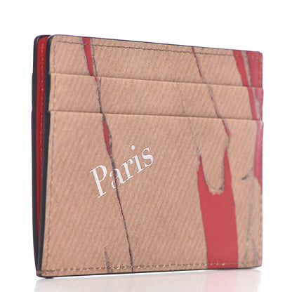 Christian Louboutin Calfskin Kios Kraft Print Card Holder Kraft 3 of 6