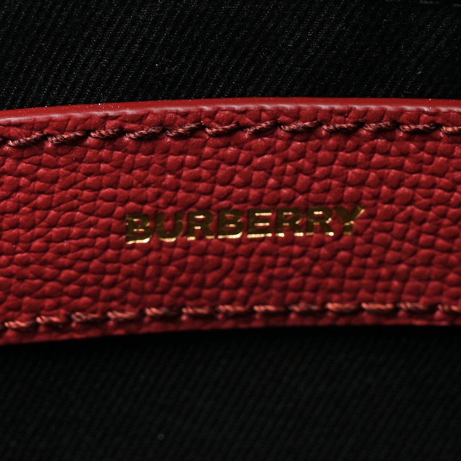 Burberry Grainy Calfskin House Check Medium Banner Tote Crimson 7 of 13