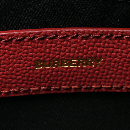 Burberry Grainy Calfskin House Check Medium Banner Tote Crimson 7 of 13