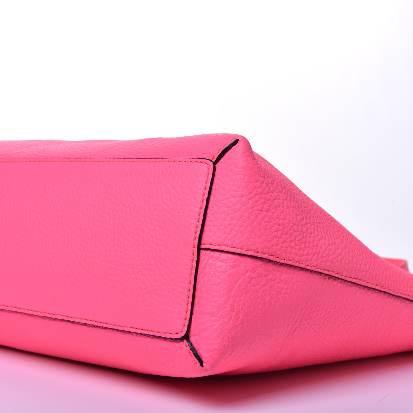 Grainy Calfskin Remington Tote Neon Pink