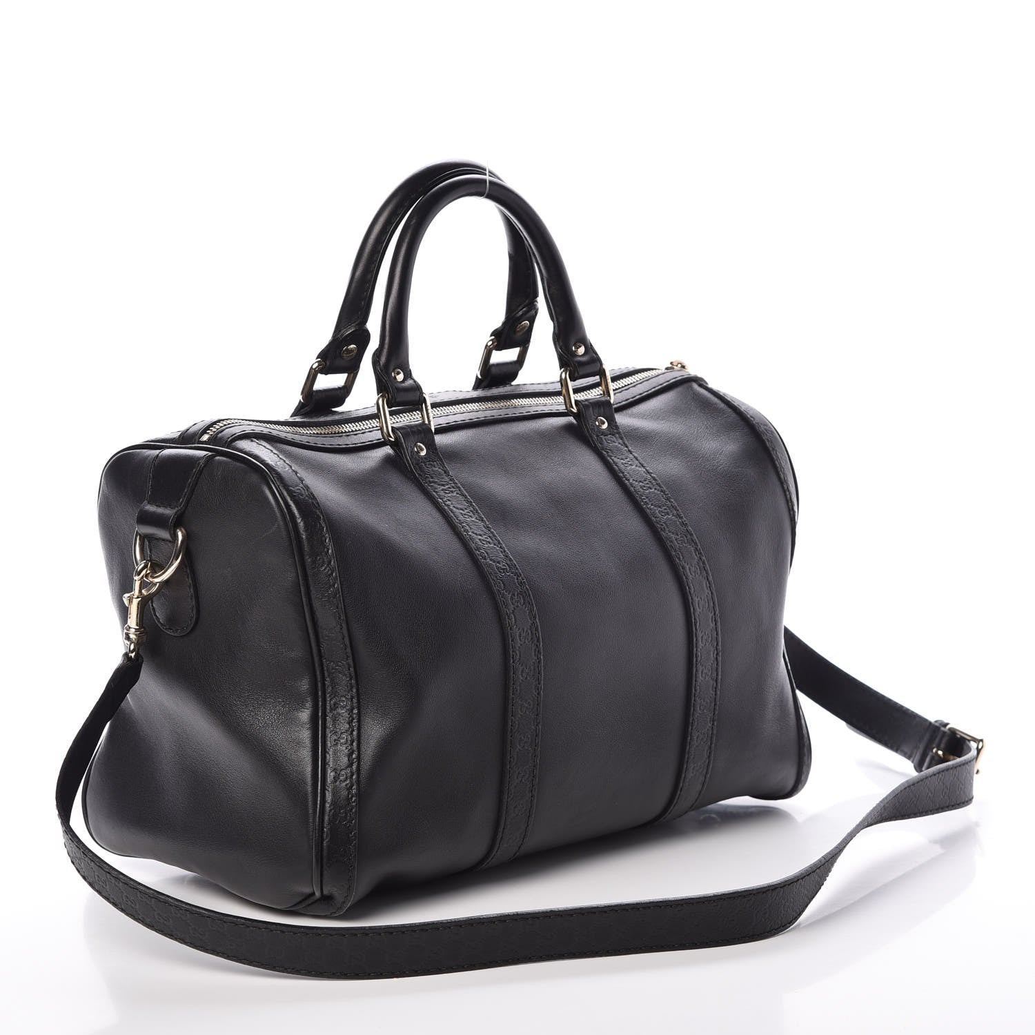 Gucci Calfskin Microguccissima Trim Medium Boston Black 3 of 9