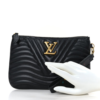 Louis Vuitton Calfskin New Wave Zipped Pochette Black 2 of 6