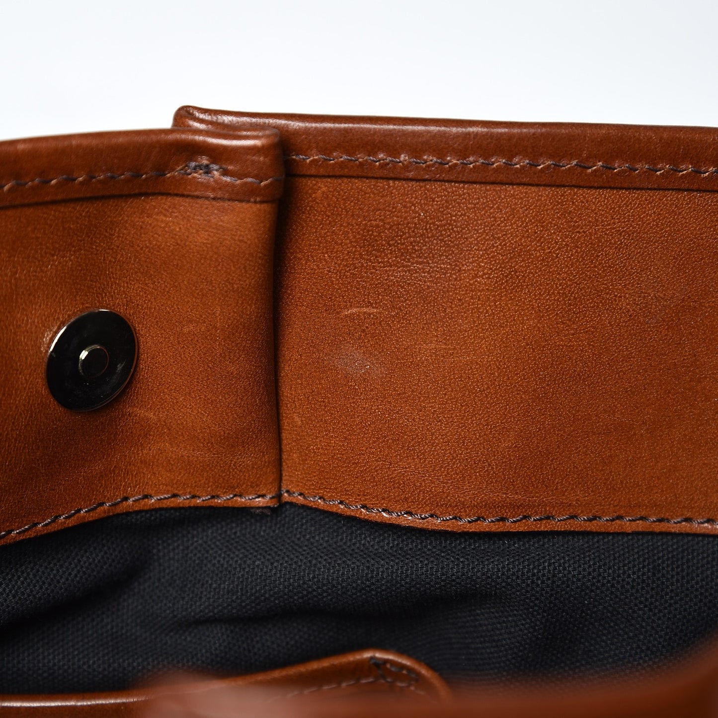 House Check Bridle Calfskin Small Whipstitch Tote Dark Tan