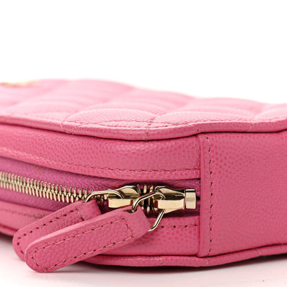 Chanel Caviar Quilted Phone Holder Wallet On Chain WOC Pink 5 of 11