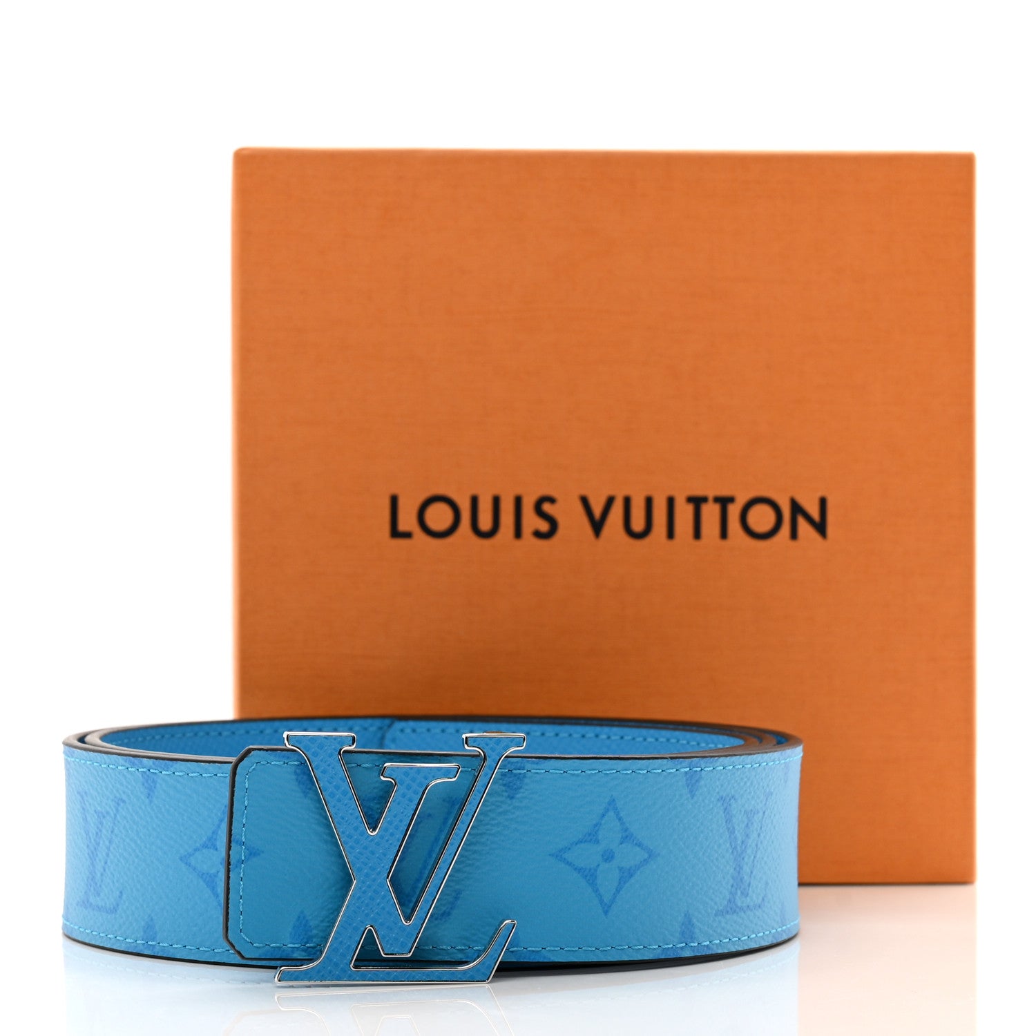 Louis Vuitton Monogram 40mm Reversible LV Initiales Belt 100 40 Lagoon Blue 5 of 5