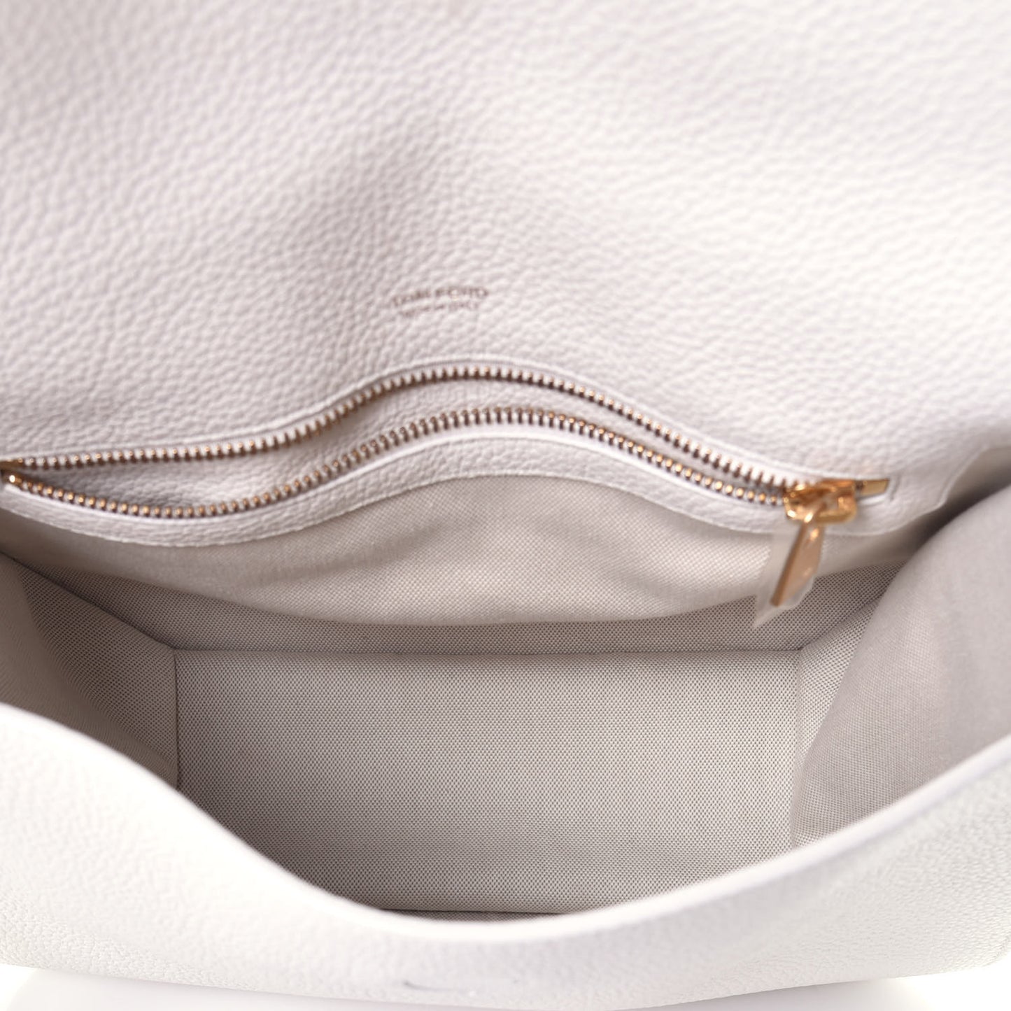 Grained Calfskin Large T Clasp Tara Crossbody Bag White