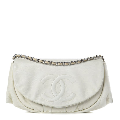 Chanel Caviar Half Moon Wallet On Chain WOC White 1 of 13