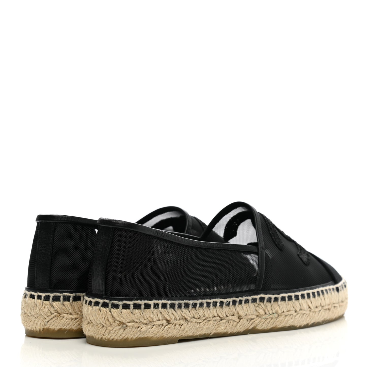 Mesh Grosgrain CC Espadrilles 38 Black