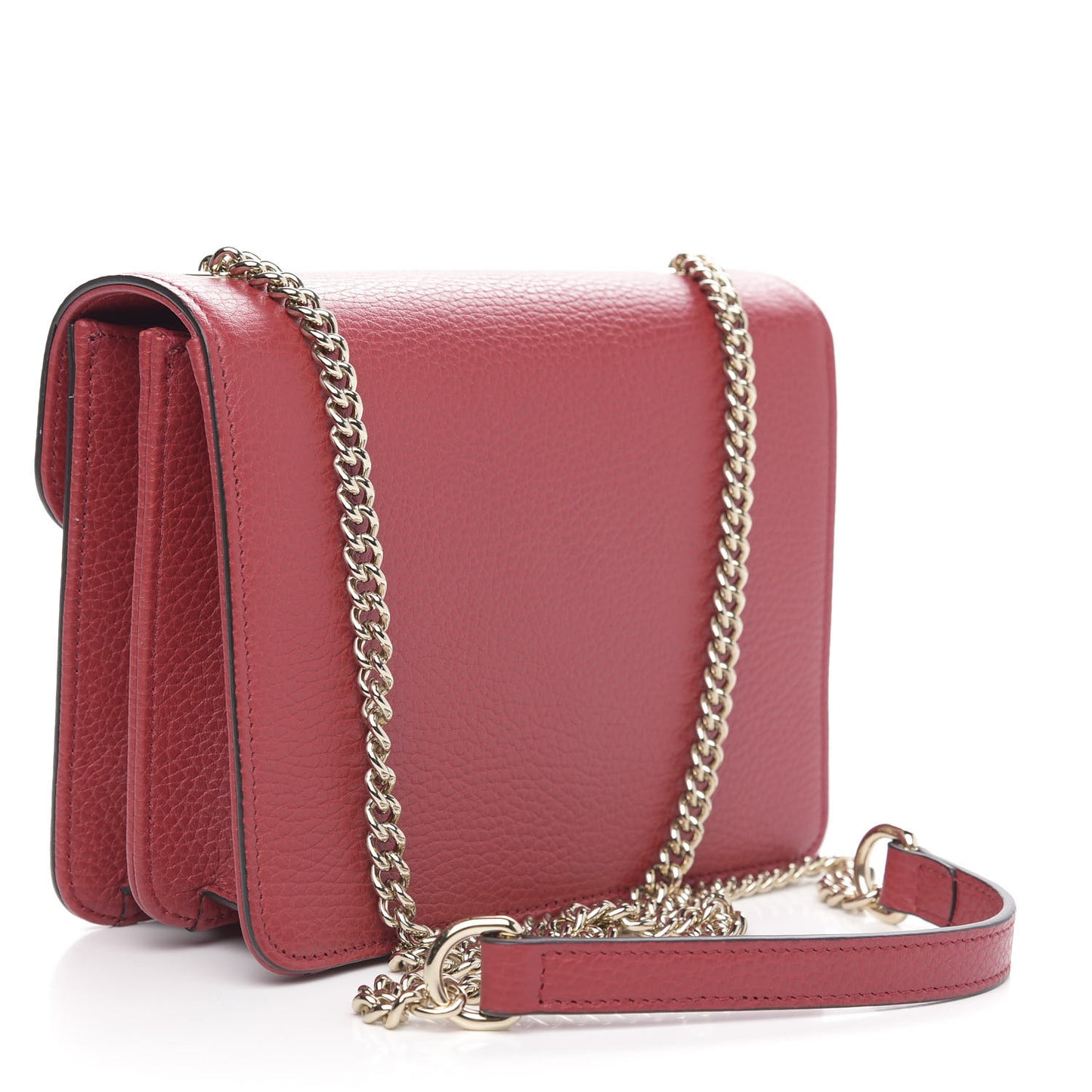 Dollar Calfskin Small Interlocking G Shoulder Bag Red