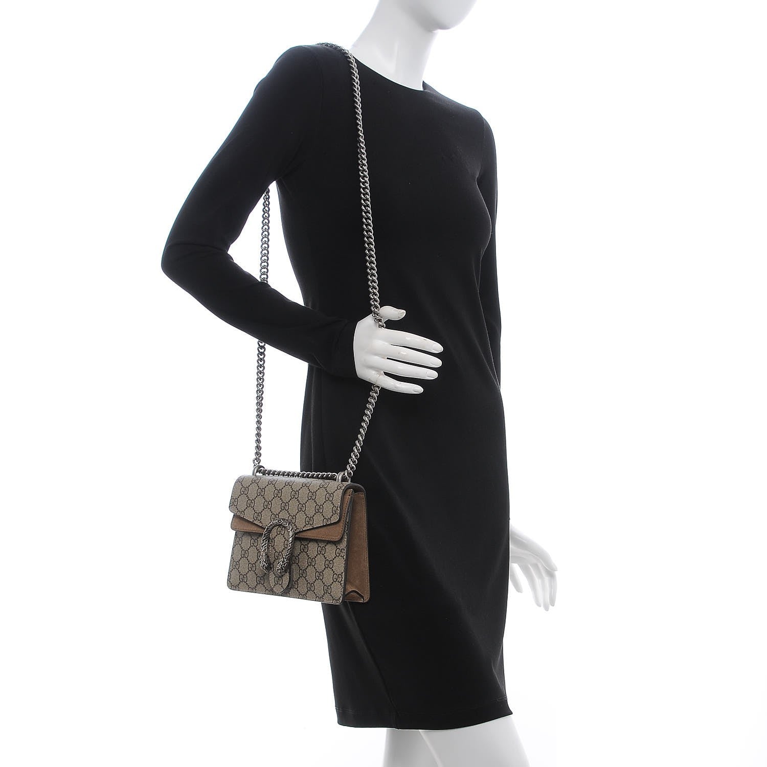 Gucci GG Supreme Monogram Mini Dionysus Shoulder Bag Taupe 2 of 8