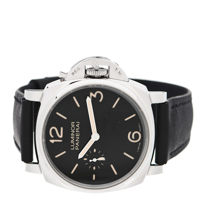 Panerai Stainless Steel Alligator 42mm Luminor Due Manual Winding Watch Black PAM00676 2 of 5