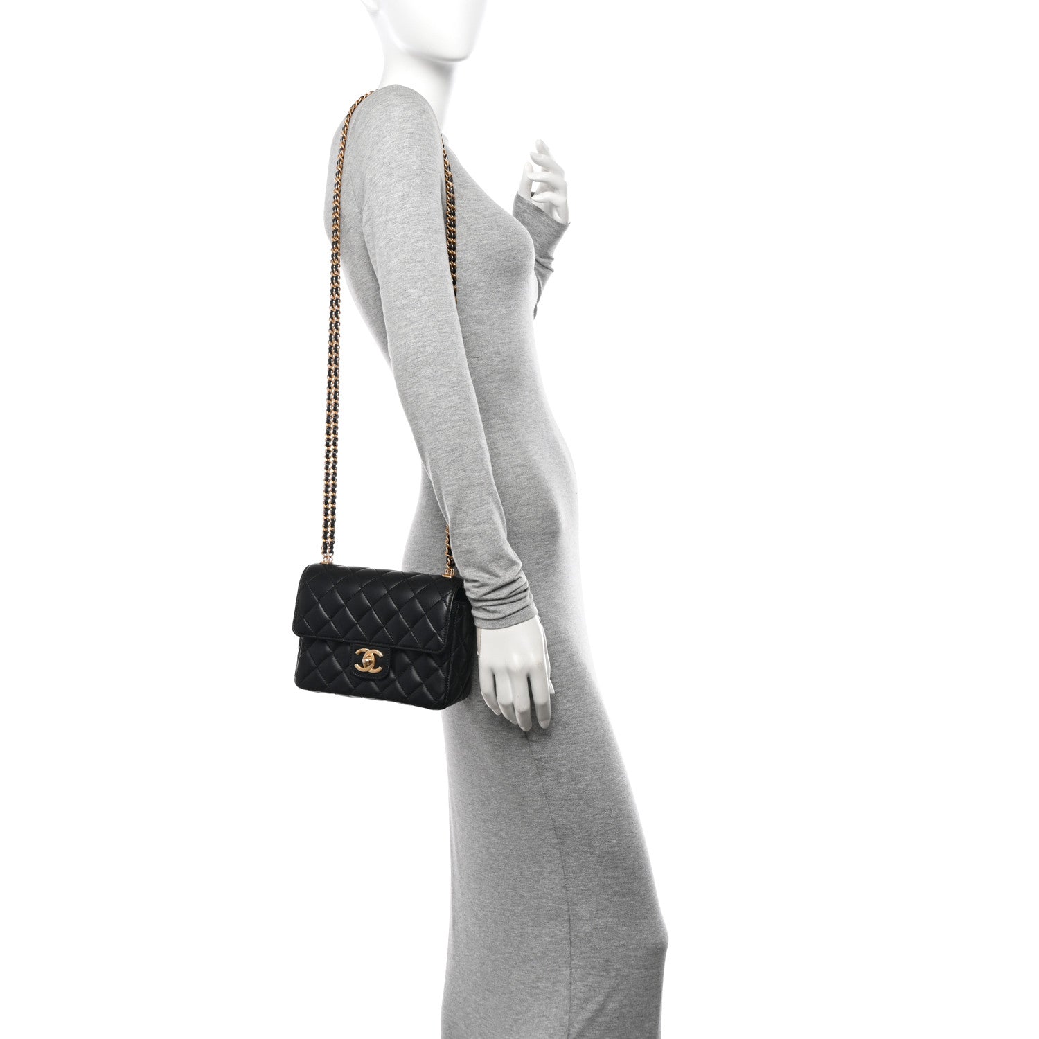 Chanel Lambskin Enamel Quilted Mini Flap Black 2 of 13