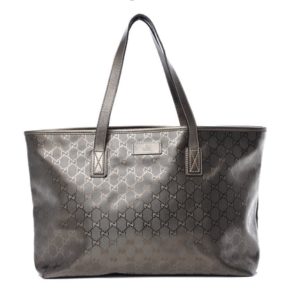 Gucci Imprime Monogram Medium Zippered Shopping Tote Pewter 1 of 9