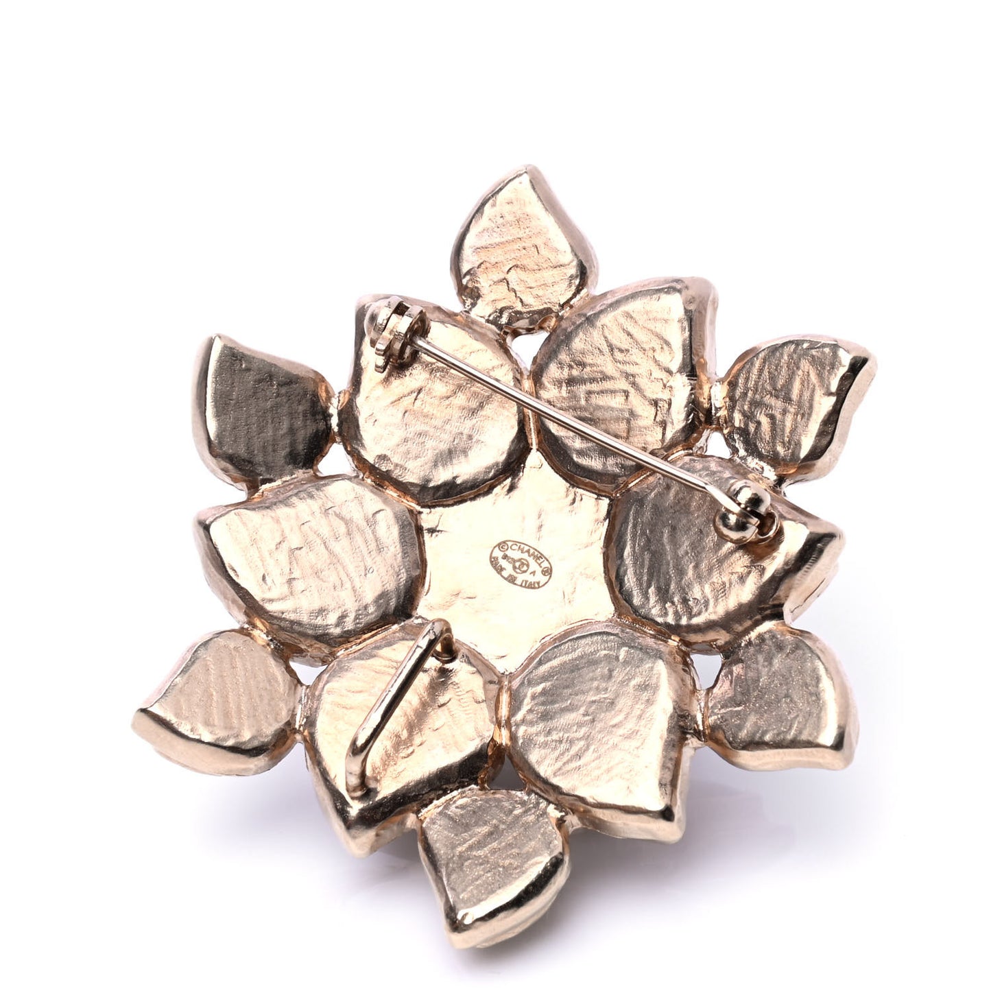 Gripoix Large CC Brooch Gold