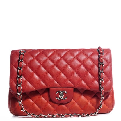 Chanel Caviar Jumbo Double Flap Dark Red 1 of 7