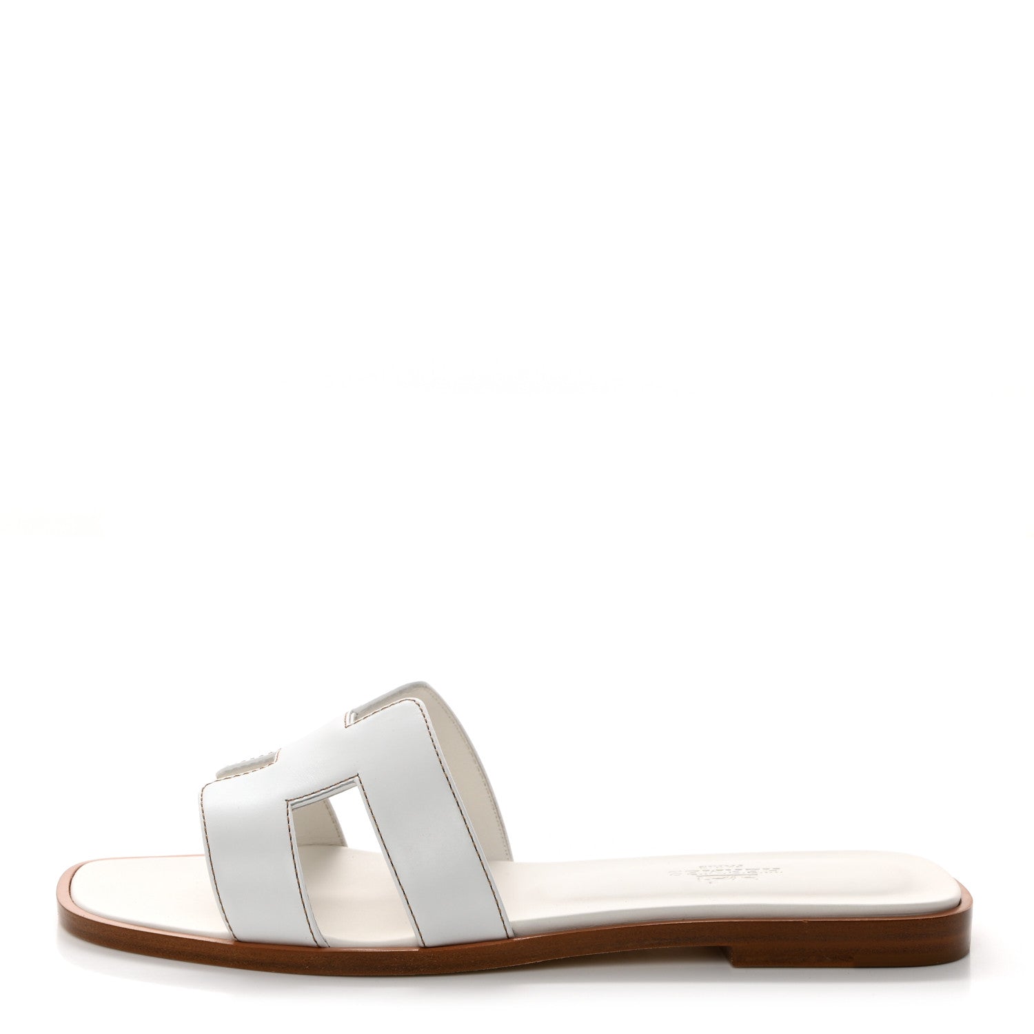 Hermes Box Calfskin Oran Sandals 36.5 White 1 of 9