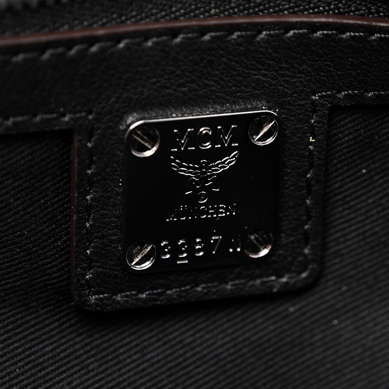MCM Calfskin Ottomar Monogram Essential Boston Bag Black 6 of 12