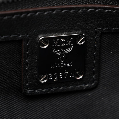 MCM Calfskin Ottomar Monogram Essential Boston Bag Black 6 of 12