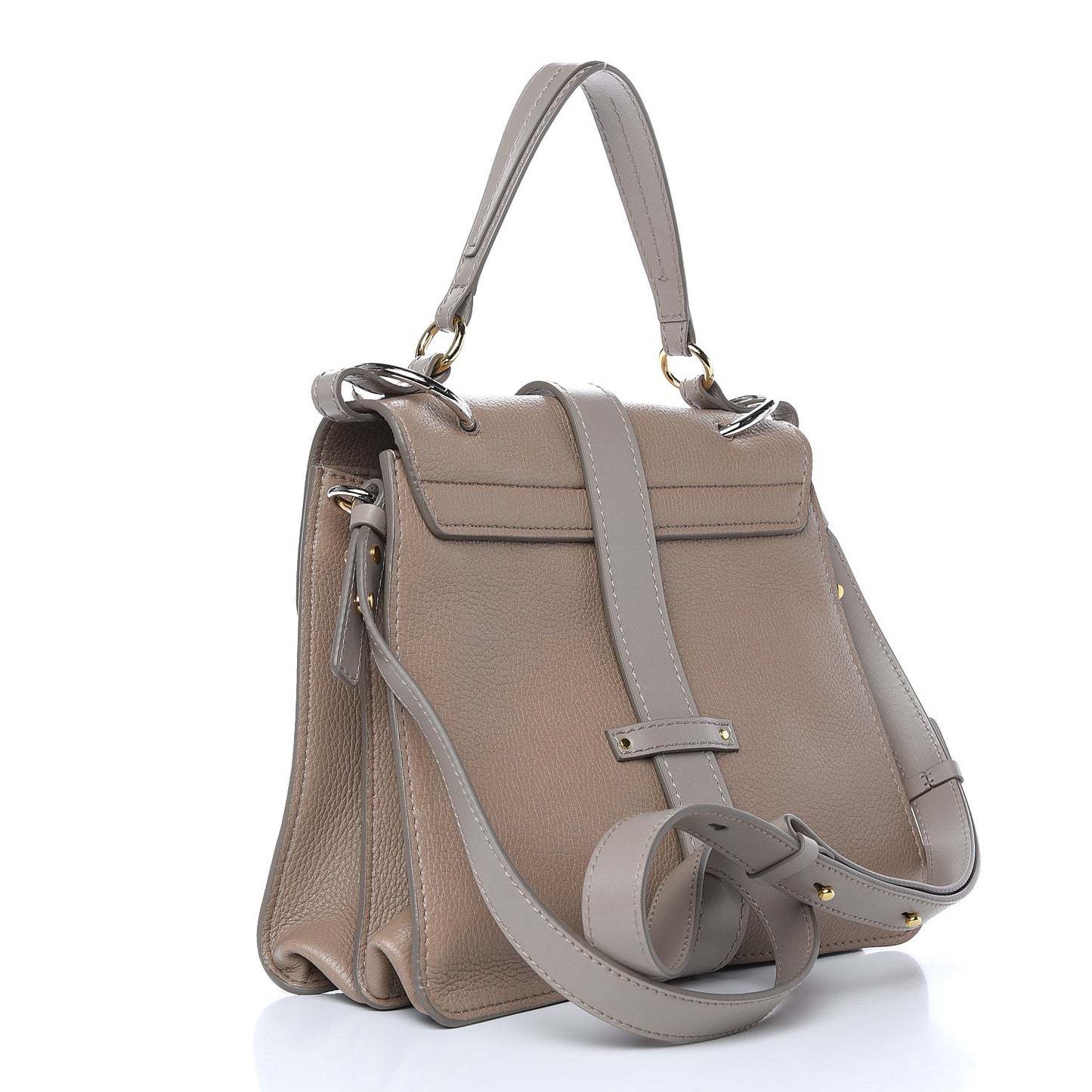 Shiny Grained Calfskin Medium Aby Day Shoulder Bag Motty Grey