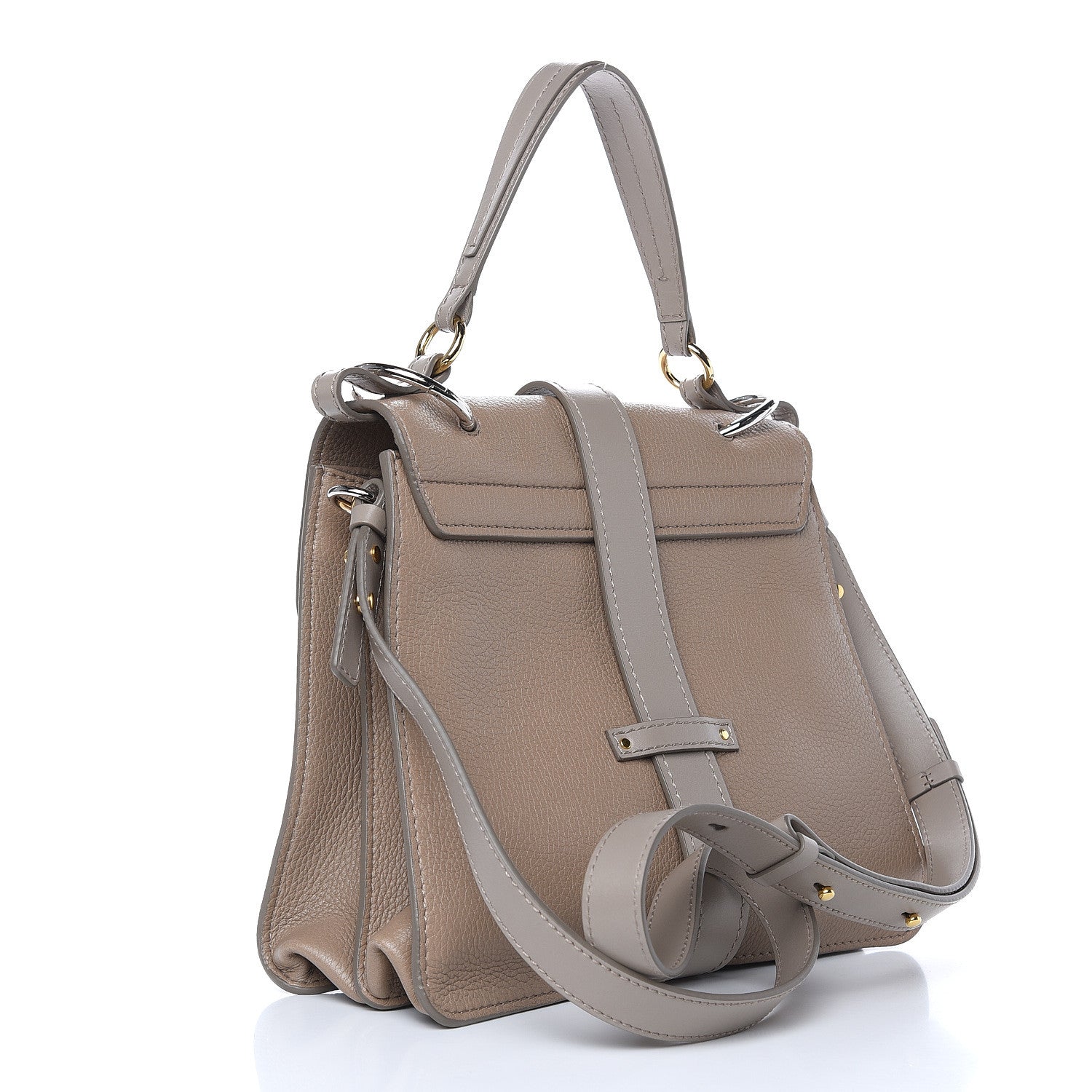 Chloe Shiny Grained Calfskin Medium Aby Day Shoulder Bag Motty Grey 3 of 9