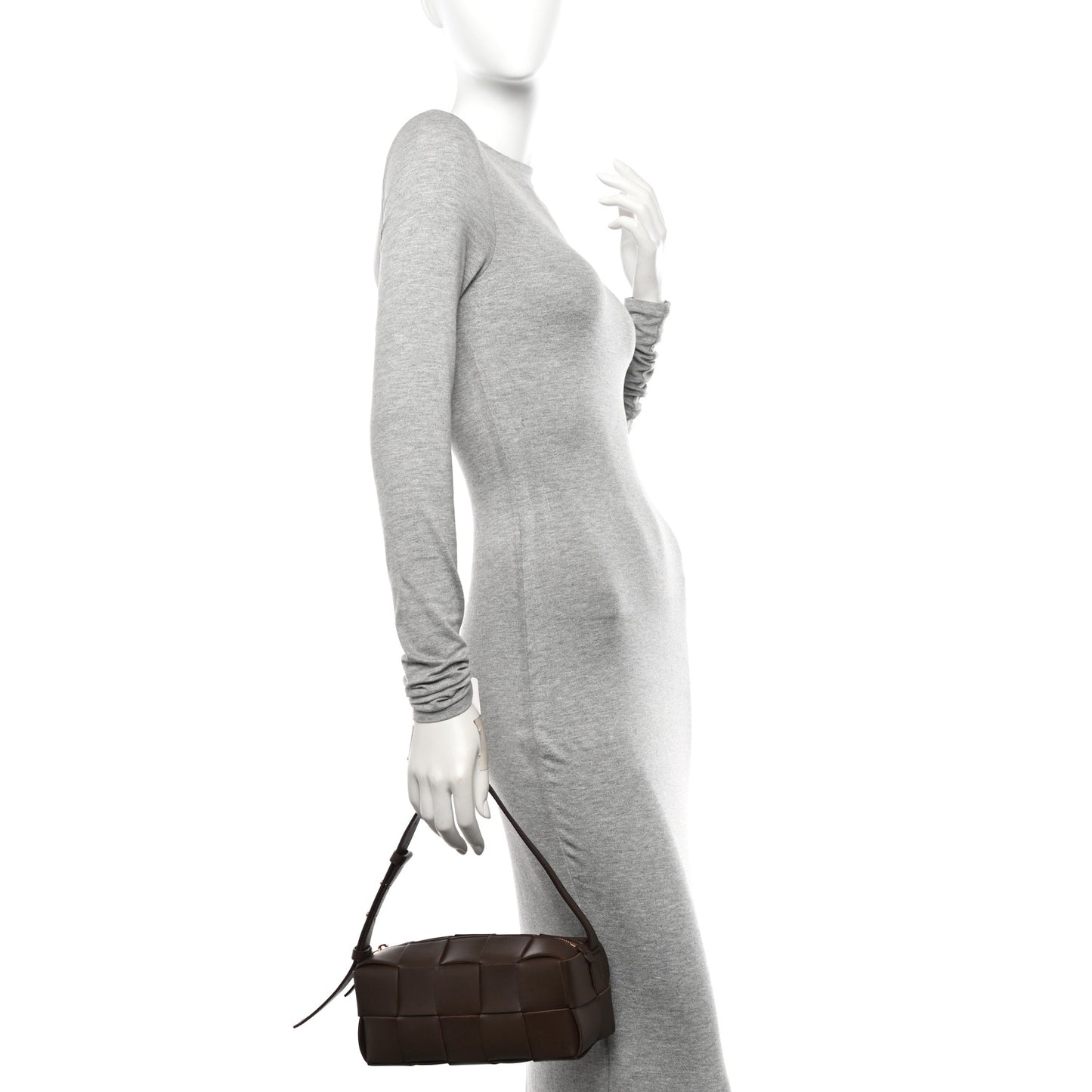 Lambskin Maxi Intrecciato Small Brick Cassette Bag Light Brown